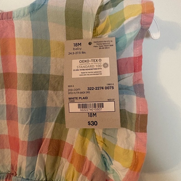 Colorful Plaid Ruffle Sleeve Dress - Picture 3 of 3